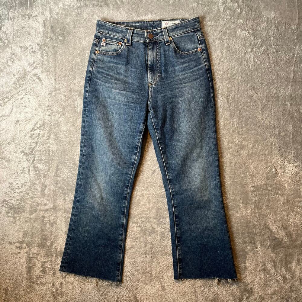 AG‎ Adriano Goldschmied Alexxis Boot Cut High Rise Vintage Fit Jeans Raw Hem 25